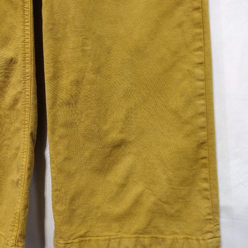 Point Sur J. Crew Wide Leg Crop Pants Women's 24P Mustard Yellow Boho Retro 90s - Picture 4 of 10